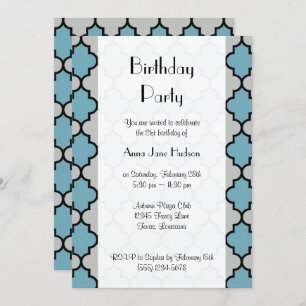 Invitation Latticwork, Quatrefoil, Trellis, Anniversaire
