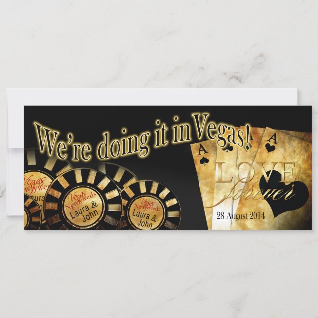 Invitation Laura et John Las Vegas Deluxe Mariage (Devant)
