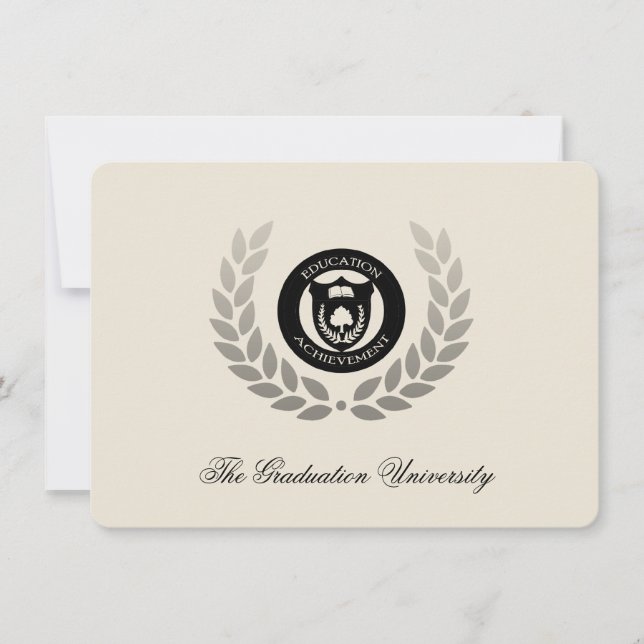 Invitation Laurel Crest Diplôme de collège traditionnel (Devant)