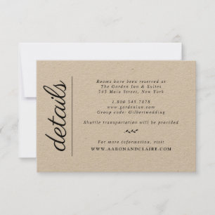 Invitation Laurel Wreath   Classy Mariage Details Card