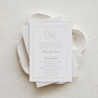 Laurel Wreath Crest Frame Classic Formal Mariage