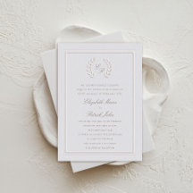Laurel Wreath Crest Frame Classic Formal Mariage