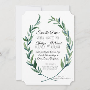 Invitation Laurel Wreath Olive Foliage Photo Enregistrer la d