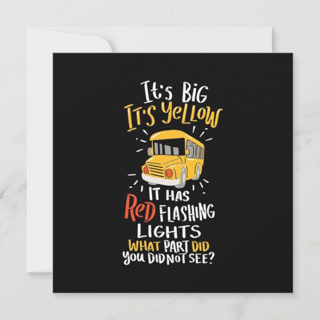 Invitation L'autobus scolaire est grand et jaune (Devant)