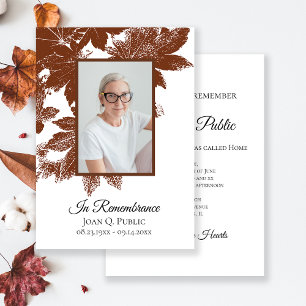 Invitation L'automne Brown marque l'anniversaire de la mort