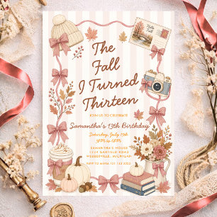 Invitation L'automne de mes treize ans 13e anniversaire 