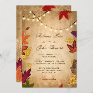 Invitation L'automne élégant laisse le Mariage de automne rus