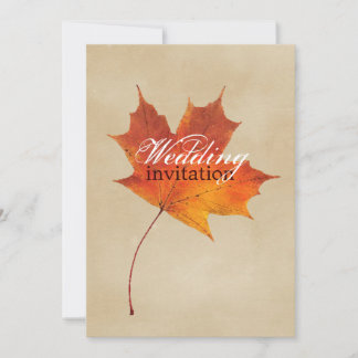 Invitation L'automne orange d'automne dans l'amour laisse le