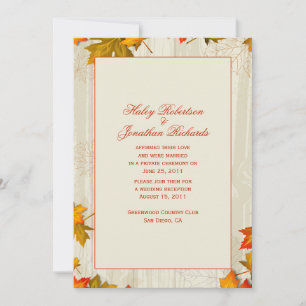 Invitation L'automne part après la fête du Mariage