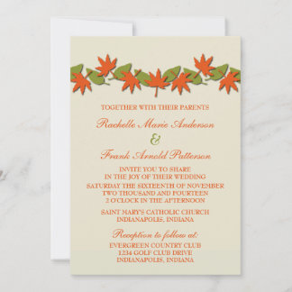 Invitation L'automne quitte la frontière mariage Invitation,