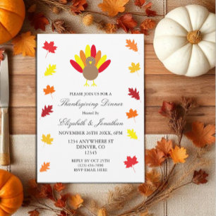 Invitation L'automne quitte Thanksgiving Turquie