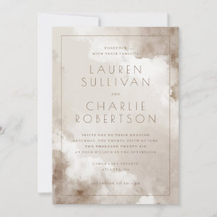 Invitation Lavage à l'aquarelle beige élégant