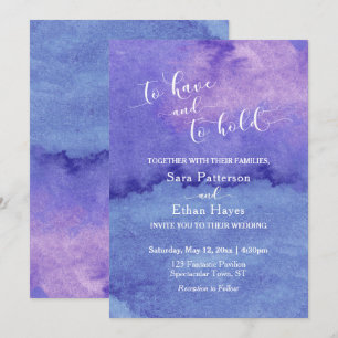 Invitation Lavage à l'aquarelle violet, Avoir et garder