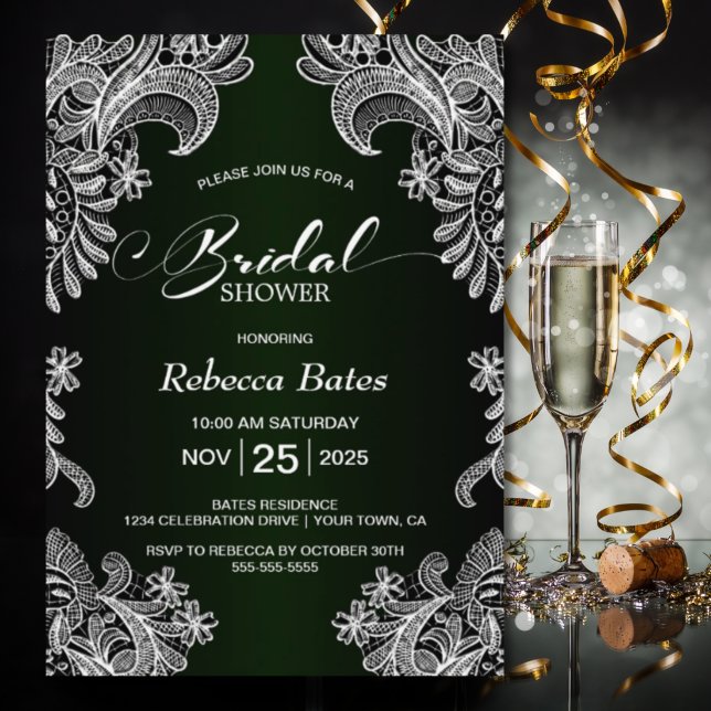 Invitation Lavage Blanc Mariage Shower Vert (Créateur téléchargé)