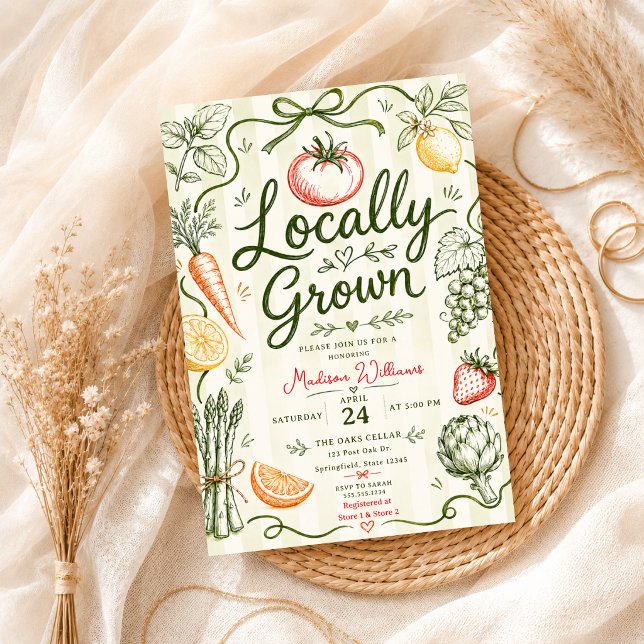 Invitation Lavage de légumes fruits doodle baby shower (Créateur téléchargé)