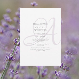 Invitation Lavage Élégant Initiale de Mariée