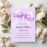 Invitation Lavande arc élégant Sweet 16<br><div class="desc">Un lavande douce,  arrière - plan de couleur violet,  décoré d'un grand arc. Personnalisez et ajoutez un nom et des détails du parti.</div>