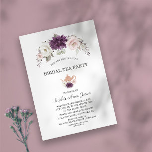 Invitation Lavande Blush Floral Fête des mariées Tea Party