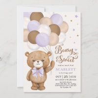 Lavande Brown Ours en Teddy avec Ballons Anniversa