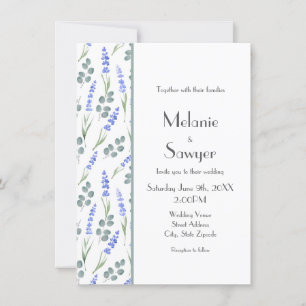Invitation Lavande d'aquarelle et Motif d'eucalyptus