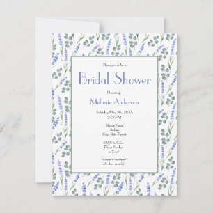 Invitation Lavande d'aquarelle et Motif d'eucalyptus