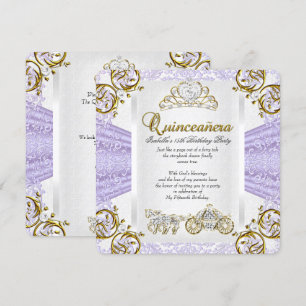 Invitation Lavande de Conte de Fées Quinceanera 15e Anniversa