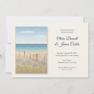 Invitation Lavande de mer et herbe des dunes pour un mariage