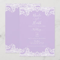 Lavande & dentelle blanche Mariage élégant