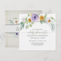 Lavande en Ambre Rose Floral Baby shower fille