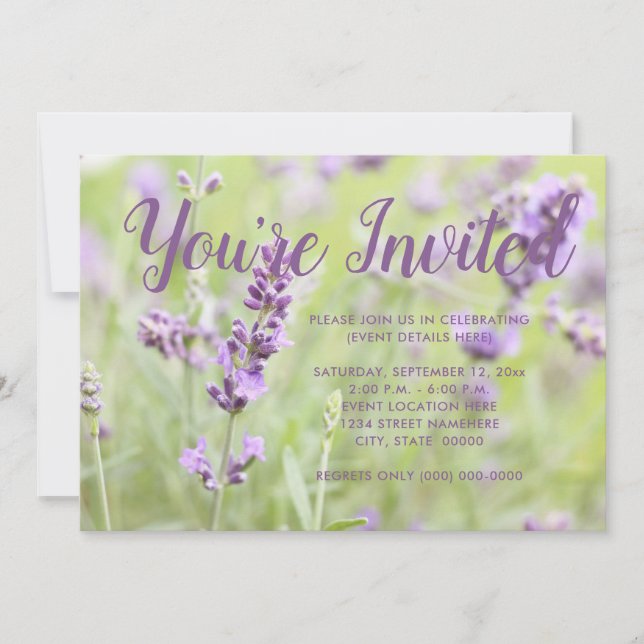 Invitation Lavande en fleurs (Devant)