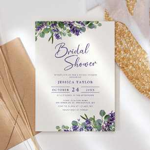 Invitation Lavande et Eucalyptus douche nuptiale