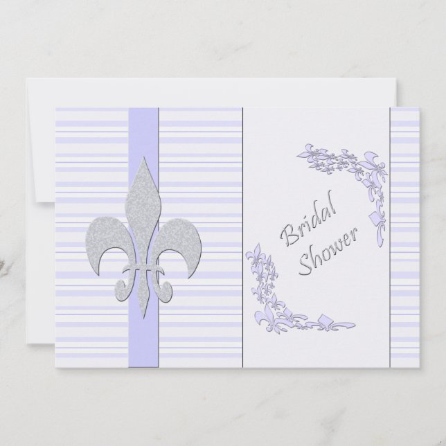 Invitation Lavande et fleur de Lis Fête de l'mariée (Devant)
