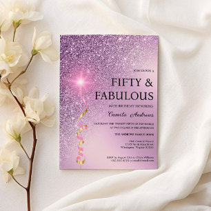 Invitation Lavande étincelante parties scintillant 50e annive