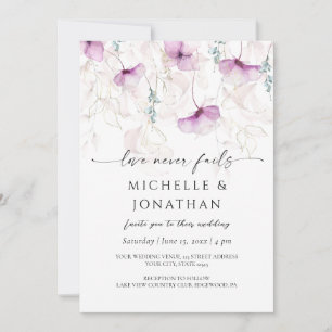 Invitation Lavande Florale Aquarelle Bible Mariage chrétien