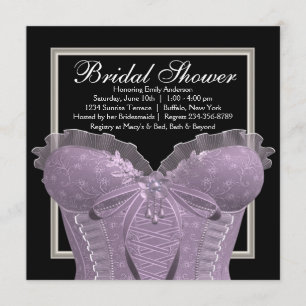 Invitation Lavande Mariage Corset Violet Enterrement de Vie d