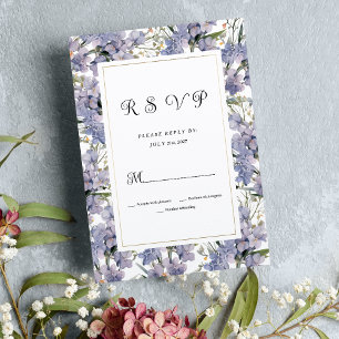 Invitation Lavande menthe orchidées sauvages florale RSVP
