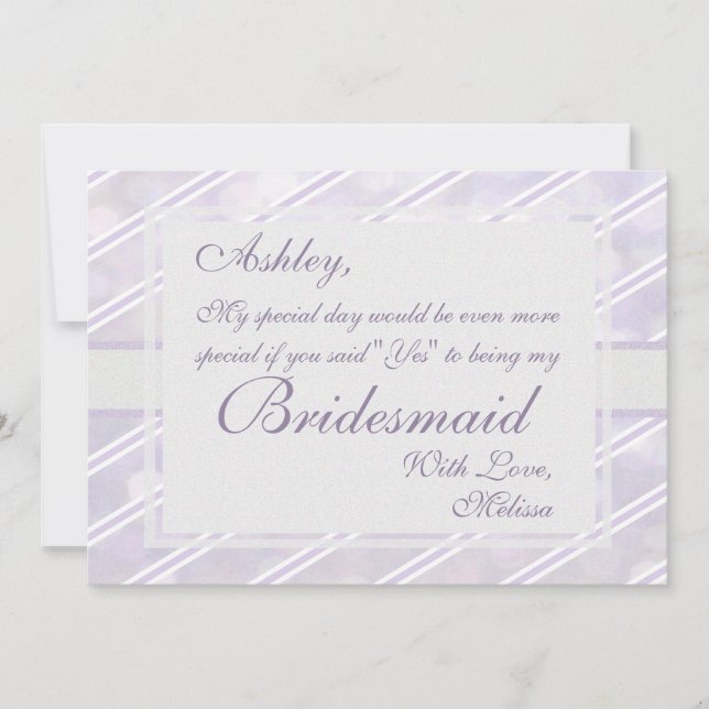 Invitation Lavande molle triée | Bridesmaid (Devant)