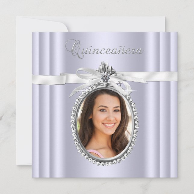 Invitation Lavande Quinceanera (Devant)