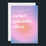 Invitation Lavande rose rétro Bat mitzvah violet<br><div class="desc">Invitation Bat mitzvah tendance Retro Gradient Rose et Lavender Purple</div>