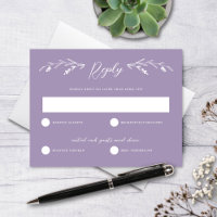 Lavande rustique Violet Fleur sauvage mariage RSVP