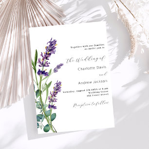 Invitation Lavande verte violet mariage