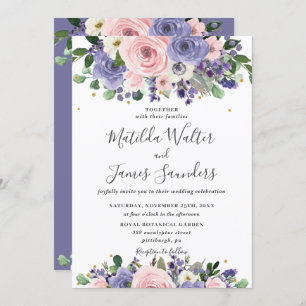 Invitation Lavande vierge violet Mariage de verdure Florale