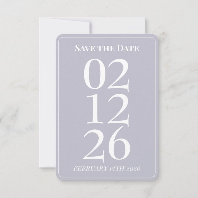 Invitation Lavande violet mariage lunaire Enregistrer la date (Devant)