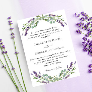 Invitation Lavande violet verdure mariage formel