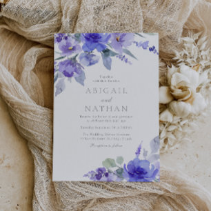 Invitation Lavande violette et Mariage floral violet