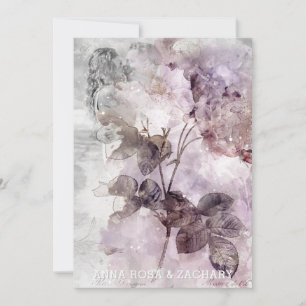 Invitation *~* Lavender AR26 QR RSVP PHOTO Vintage - Mariage