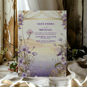 Invitation Lavender Automne automne mariage d'aquarelle flora