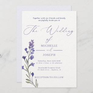 Invitation Lavender Bliss Elegant Mariage aquarelle