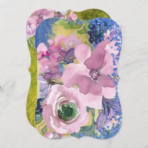 Invitation Lavender Blues aquarelle Floral Enregistrer la dat