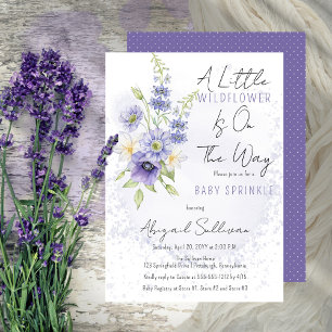 Invitation Lavender Boho Un Petit Bébé Fleur sauvage Saupoudr